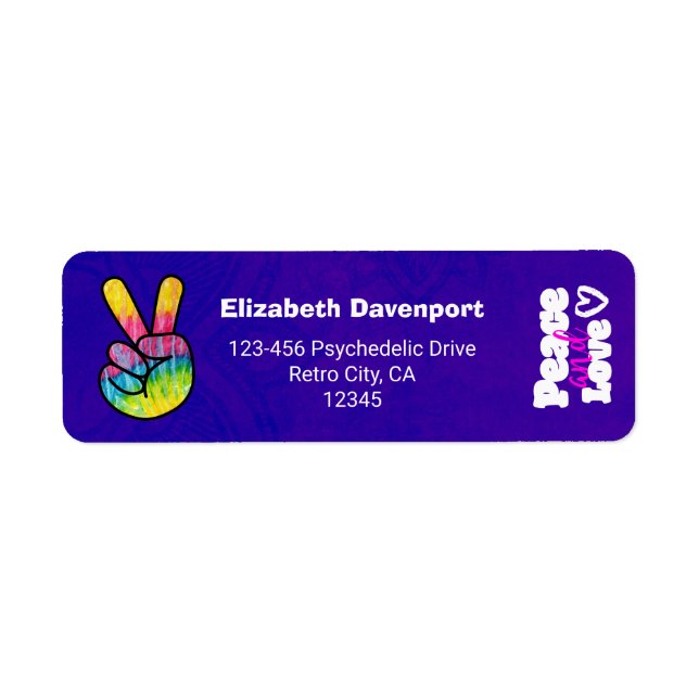 Rainbow Hand Peace Sign Peace and Love Typography (Front)