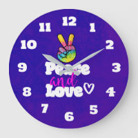 Rainbow Hand Peace Sign Peace and Love Typography