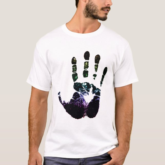 rainbow hand print T-Shirt (Front)