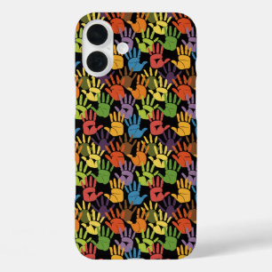Rainbow Handprint Celebration iPhone 16 Plus Case