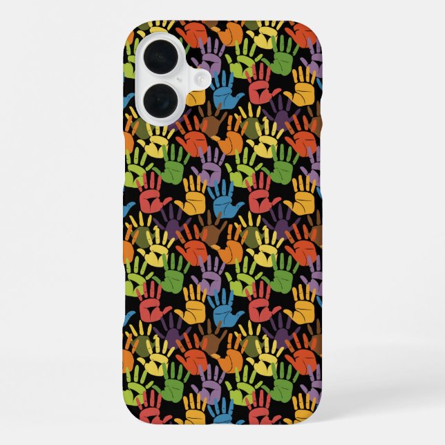  Rainbow Handprint Celebration iPhone Case (Back)