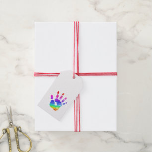 Rainbow Handprint Colourful Kids Modern Unisex Fun Gift Tags