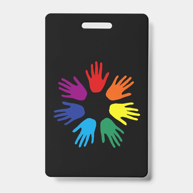Rainbow hands ID badge (Front)
