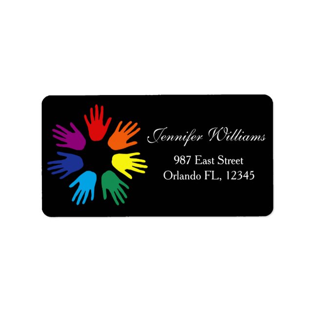 Rainbow hands label (Front)