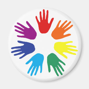 Rainbow hands magnet
