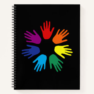 Rainbow hands notebook