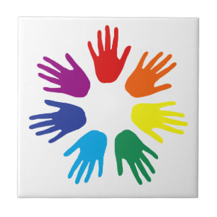 Rainbow hands tile