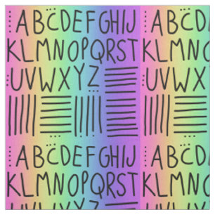 Rainbow Handwritten ABCs Fabric