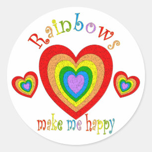 Rainbow Happiness Classic Round Sticker