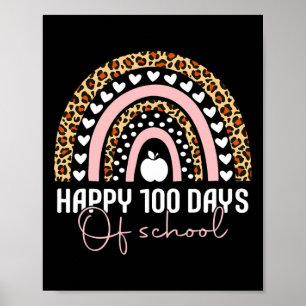 Rainbow Happy 100th Day School Cute 100 Days Teach Poster