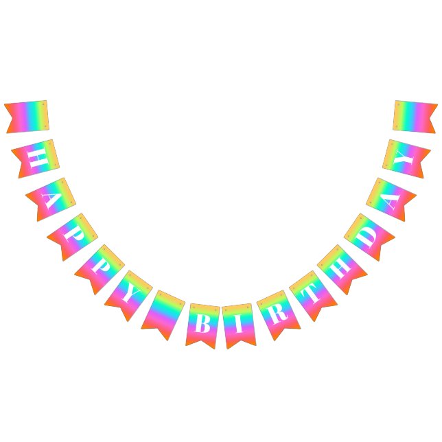 Rainbow Happy Birthday Bunting Flag Banner (All)