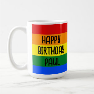 Rainbow Happy Birthday mug cup