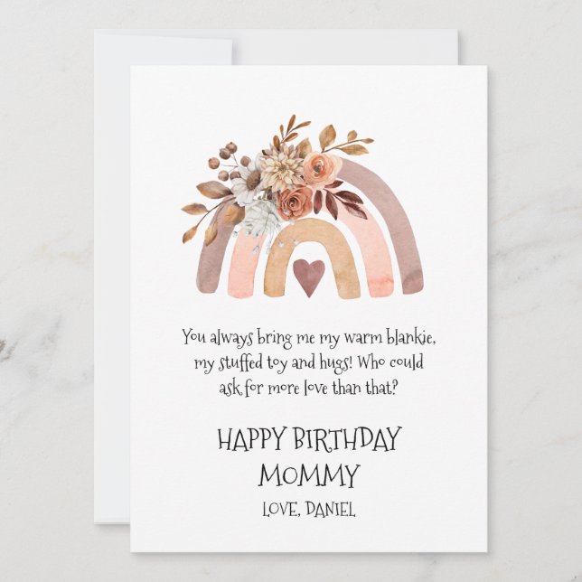 Rainbow Happy Birthday Mummy From Baby Card (Front)