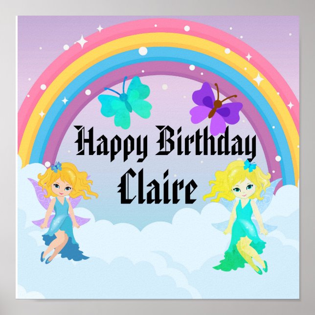 Rainbow Happy Birthday  Poster (Front)