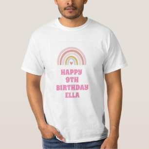 RAINBOW HAPPY BIRTHDAY T-SHIRT TEE TO CUSTOMISE