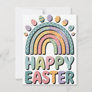 Rainbow Happy Easter Kids Card