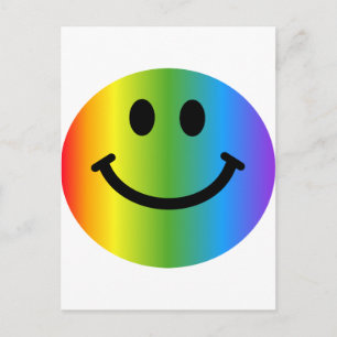 Rainbow Happy Face Postcard