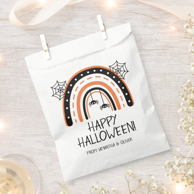 Rainbow Happy Halloween Favour Bags (Clipped)