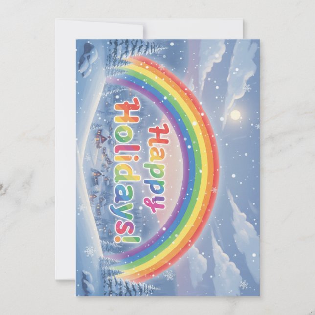 Rainbow Happy Holidays! Holiday Card (Front)