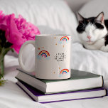 Rainbow Happy Little Mug Monogram<br><div class="desc">A cute monogram design featuring charming little rainbows and the quote "I think I'll just be happy today". These make great gifts when stuffed with a few extra goodies. Make someone smile today with this adorable happy little mug. Add your custom wording to this design by using the "Edit this...</div>