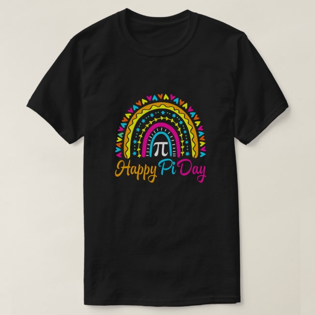 Rainbow Happy Pi Day Math Teacher Boys Girls Pi Da T-Shirt (Design Front)