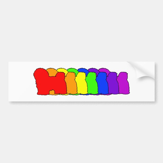 Rainbow Havanese Bumper Sticker (Front)