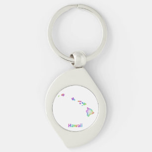 Rainbow Hawaii map Key Ring