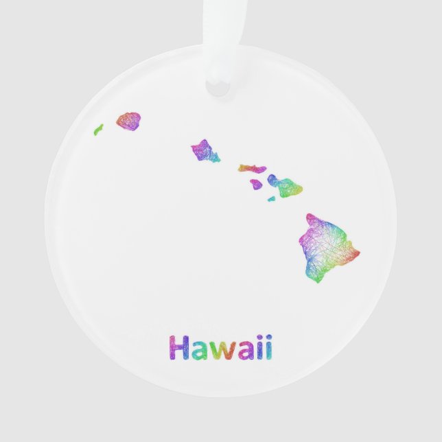 Rainbow Hawaii map Ornament (Front)