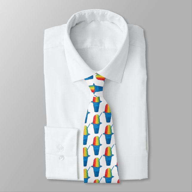 Rainbow Hawaiian Rainbow Shave Ice Dessert Hawaii Tie (Tied)