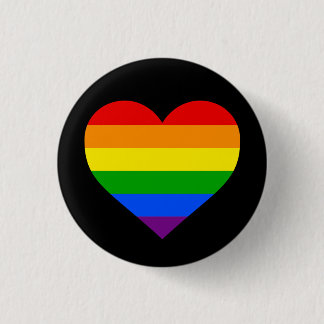 "RAINBOW HEART" 1.25-inch 3 Cm Round Badge