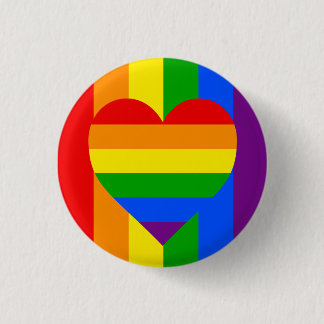"RAINBOW HEART" 3 CM ROUND BADGE