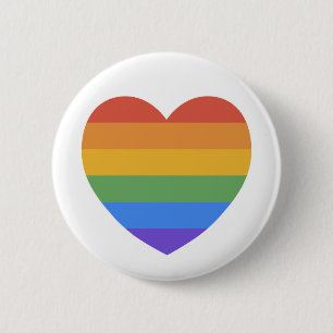 Rainbow Heart 6 Cm Round Badge