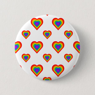 Rainbow Heart 6 Cm Round Badge