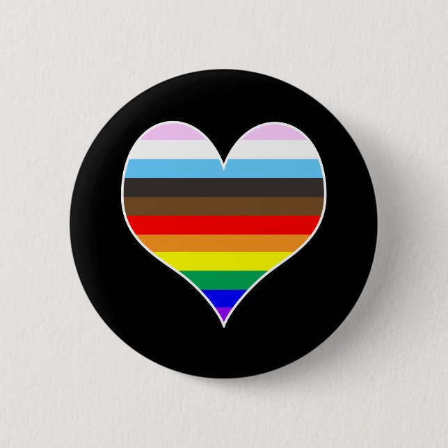 Rainbow Heart 6 Cm Round Badge (Front)