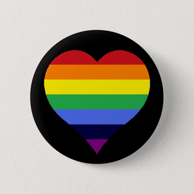 Rainbow Heart 6 Cm Round Badge (Front)
