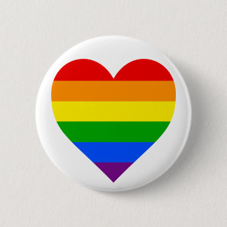 "RAINBOW HEART" 6-inch 6 Cm Round Badge