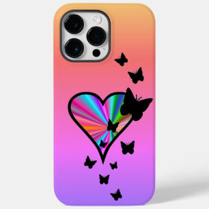 Rainbow Heart and Butterfly Case-Mate iPhone 14 Pro Max Case