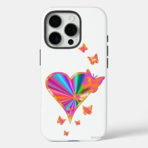 Rainbow Heart and Butterfly iPhone 16 Pro Case