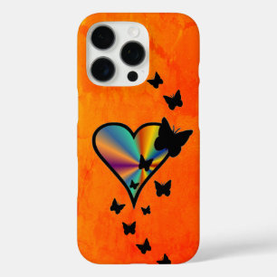 Rainbow Heart and Butterfly iPhone 16 Pro Case
