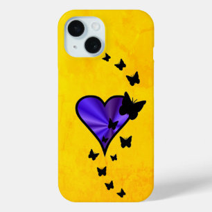 Rainbow Heart and Butterfly iPhone 15 Case