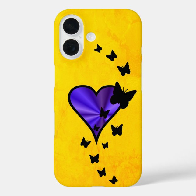 Rainbow Heart and Butterfly Case-Mate iPhone Case (Back)