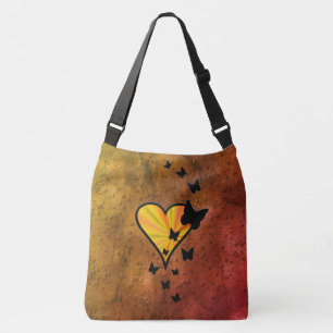Rainbow Heart and Butterfly Crossbody Bag