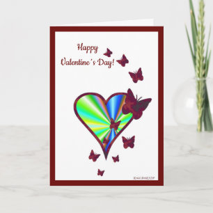 Rainbow Heart and Butterfly Holiday Card