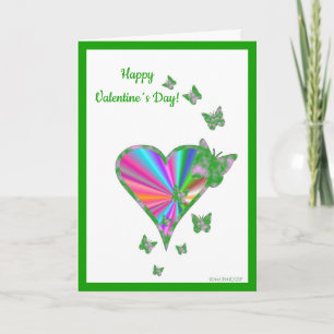 Rainbow Heart and Butterfly Holiday Card