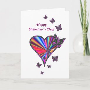 Rainbow Heart and Butterfly Holiday Card