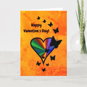 Rainbow Heart and Butterfly Holiday Card