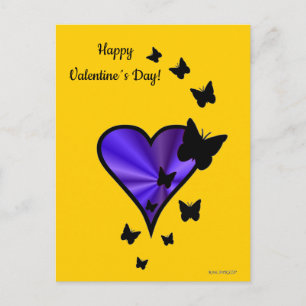 Rainbow Heart and Butterfly Holiday Postcard