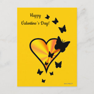Rainbow Heart and Butterfly Holiday Postcard