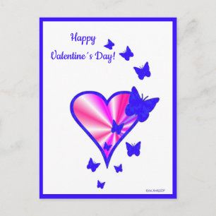 Rainbow Heart and Butterfly Holiday Postcard