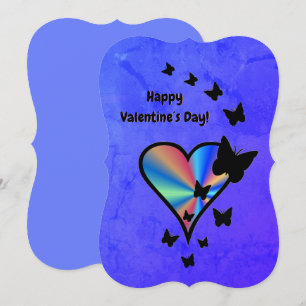Rainbow Heart and Butterfly Invitation